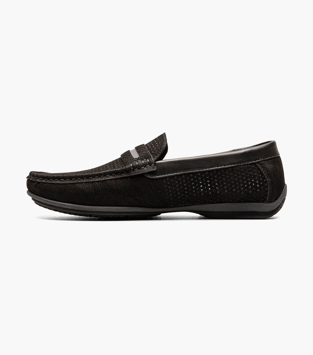Stacy Adams CORBY Moc Toe Saddle Slip On Black by Stacy Adams Shoes