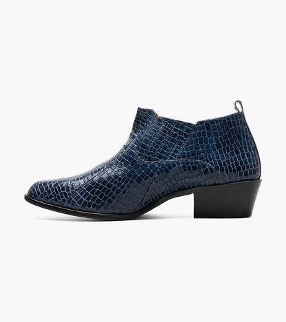 Stacy Adams SANDOVAL Cuban Heeled Boot Navy by Stacy Adams Shoes