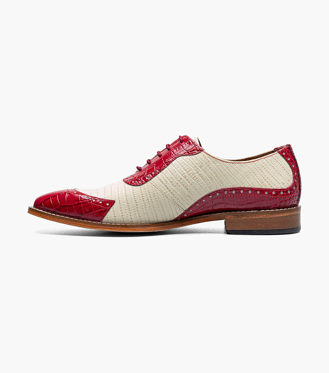 Stacy Adams TARANGO Modified Cap Toe Oxford Raspberry/Ivory by Stacy Adams Shoes