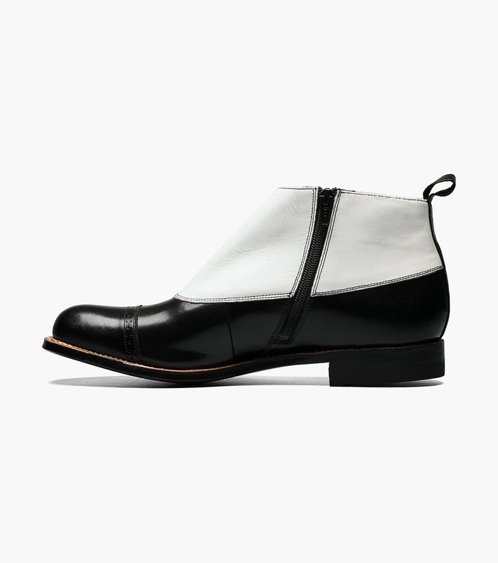 Stacy Adams MADISON Spectator Spat Cap Toe Boot Black w/White by Stacy Adams Shoes