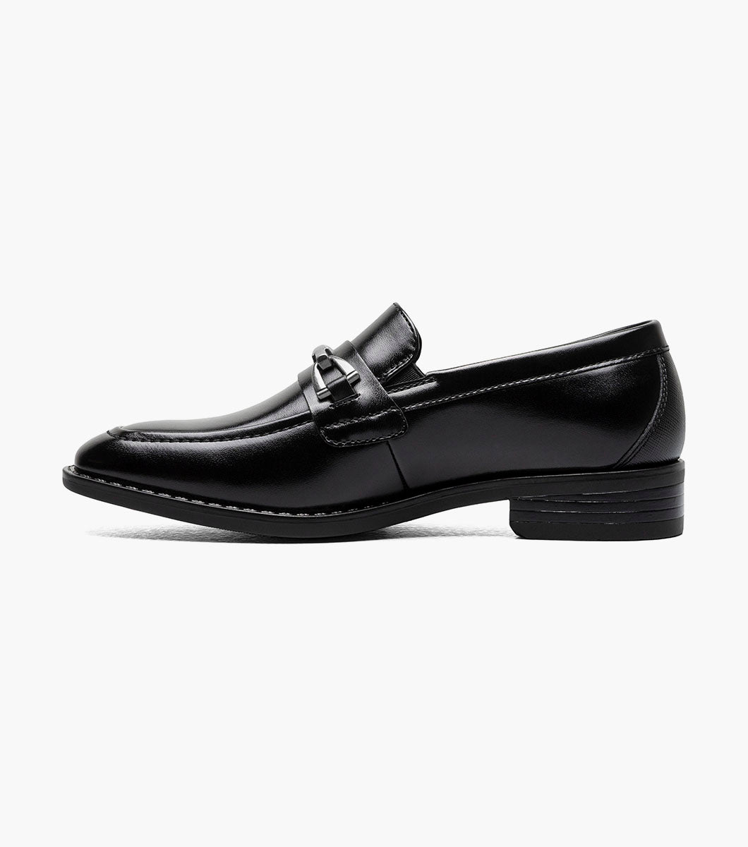 Stacy Adams KIDS KAYLOR Moc Toe Bit Slip On Black by Stacy Adams Shoes