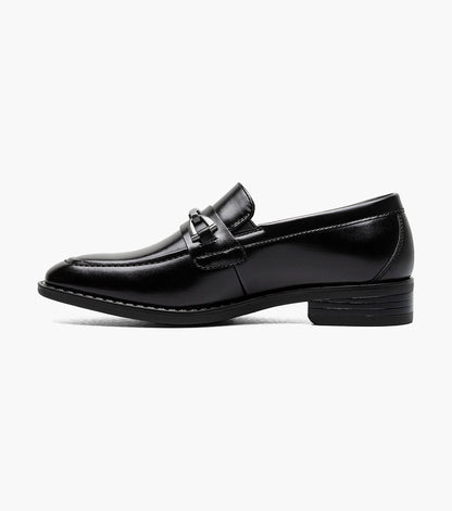 Stacy Adams KIDS KAYLOR Moc Toe Bit Slip On Black by Stacy Adams Shoes