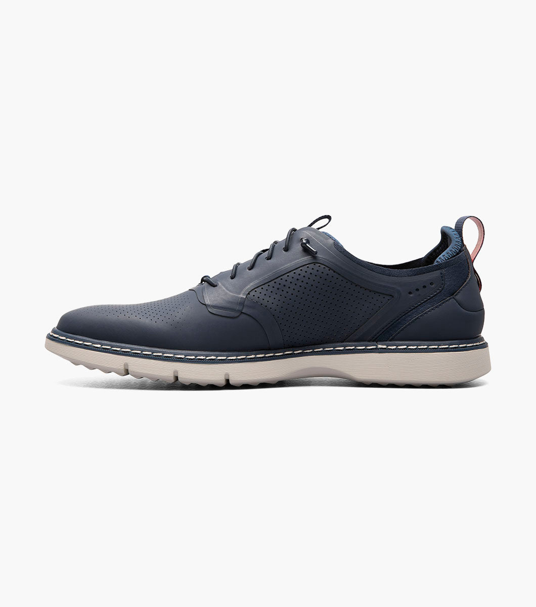 Stacy Adams SYNCHRO Plain Toe Elastic Lace Up Navy by Stacy Adams Shoes