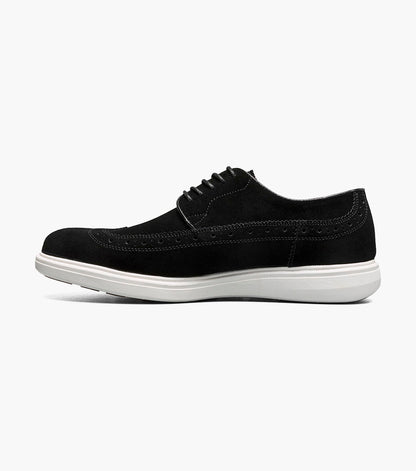 Stacy Adams TRUDELL Wingtip Lace Up Black Suede by Stacy Adams Shoes