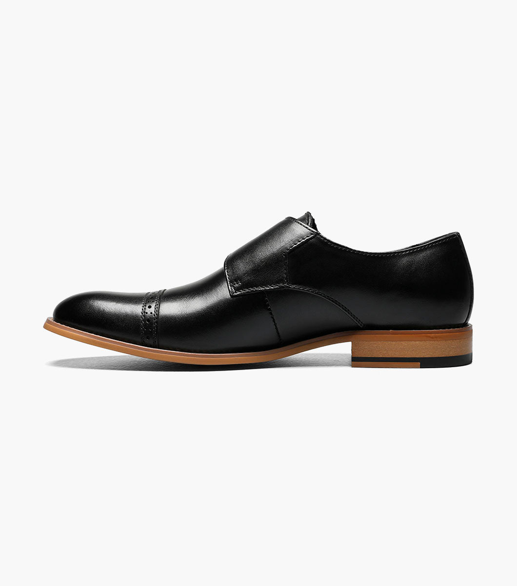 Stacy Adams DESMOND Cap Toe Monk Strap Black by Stacy Adams Shoes