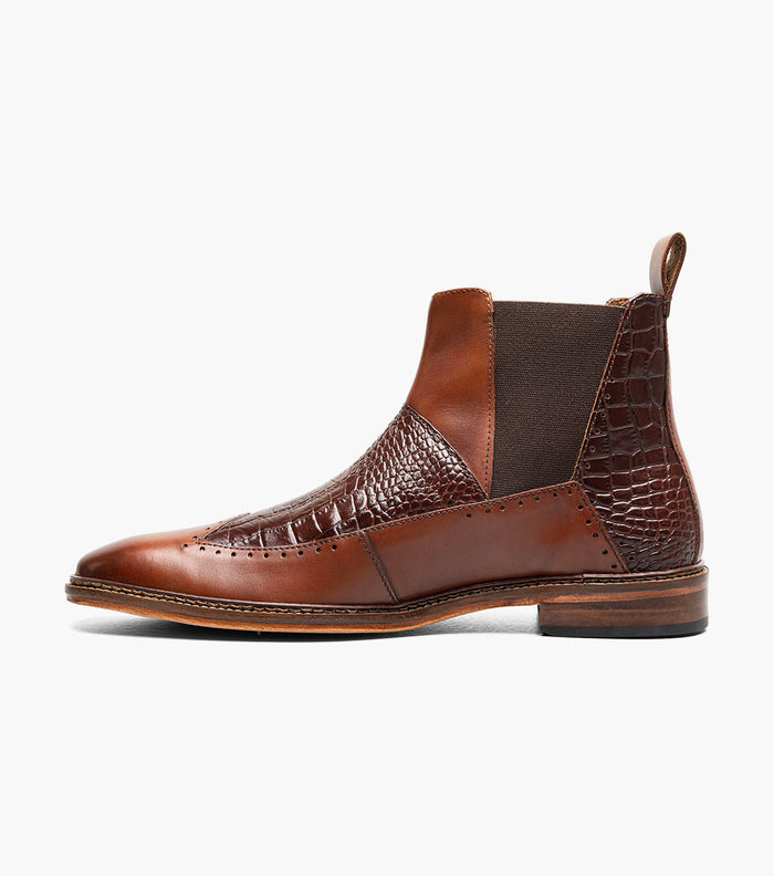 Stacy Adams GARZA Wingtip Chelsea Boot Cognac by Stacy Adams Shoes