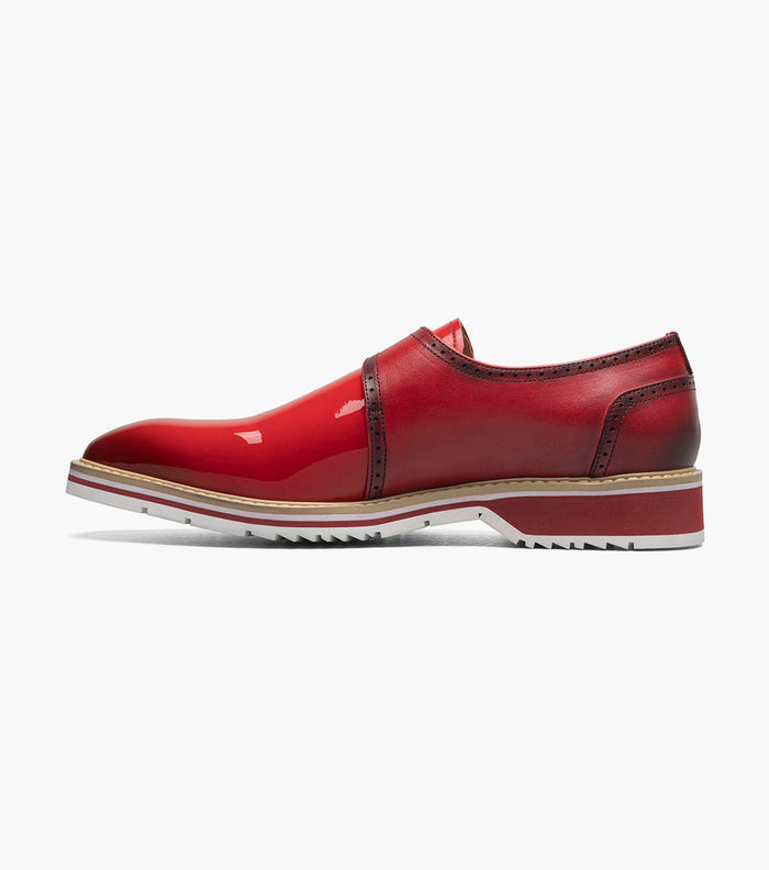 Stacy Adams BARTRAM Plain Toe Monk Strap Red by Stacy Adams Shoes