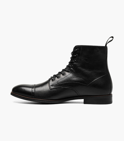 Stacy Adams HENRY Cap Toe Lace Up Boot Black by Stacy Adams Shoes