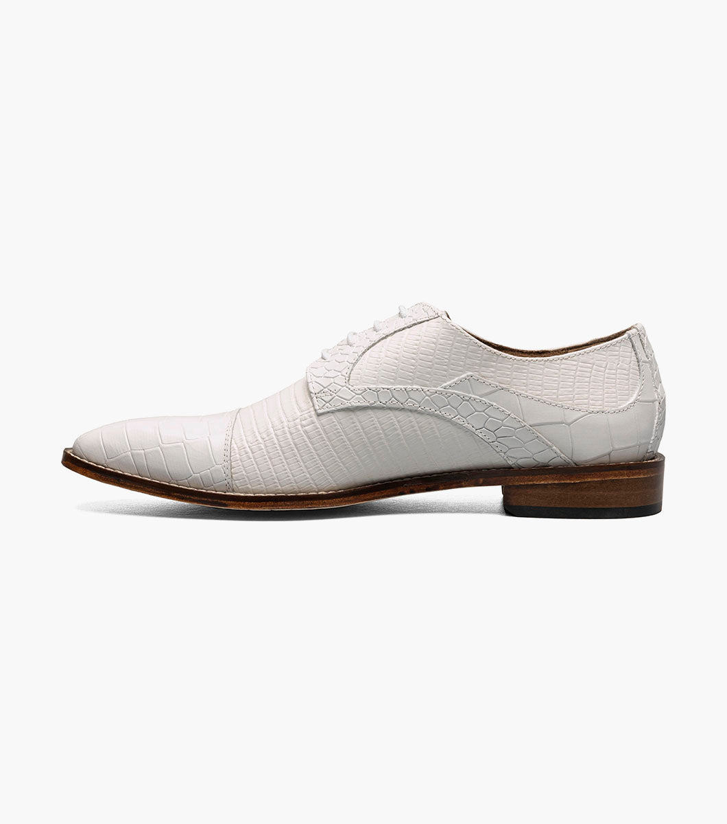 Stacy Adams TEDESCO Cap Toe Oxford White by Stacy Adams Shoes