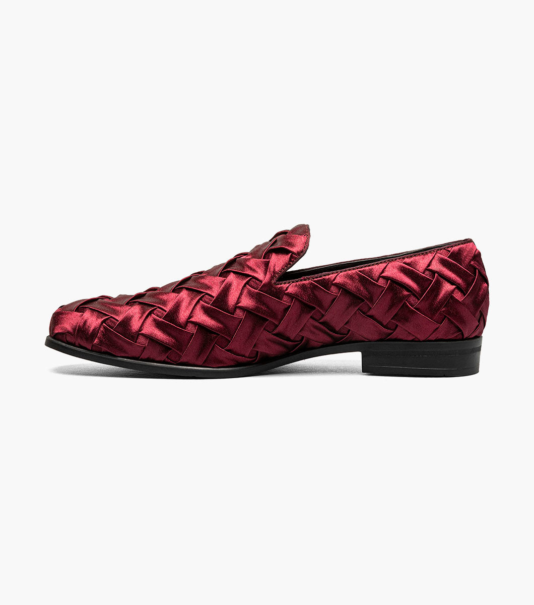 Stacy Adams SAVOIR Plain Toe Satin Slip On Burgundy by Stacy Adams Shoes