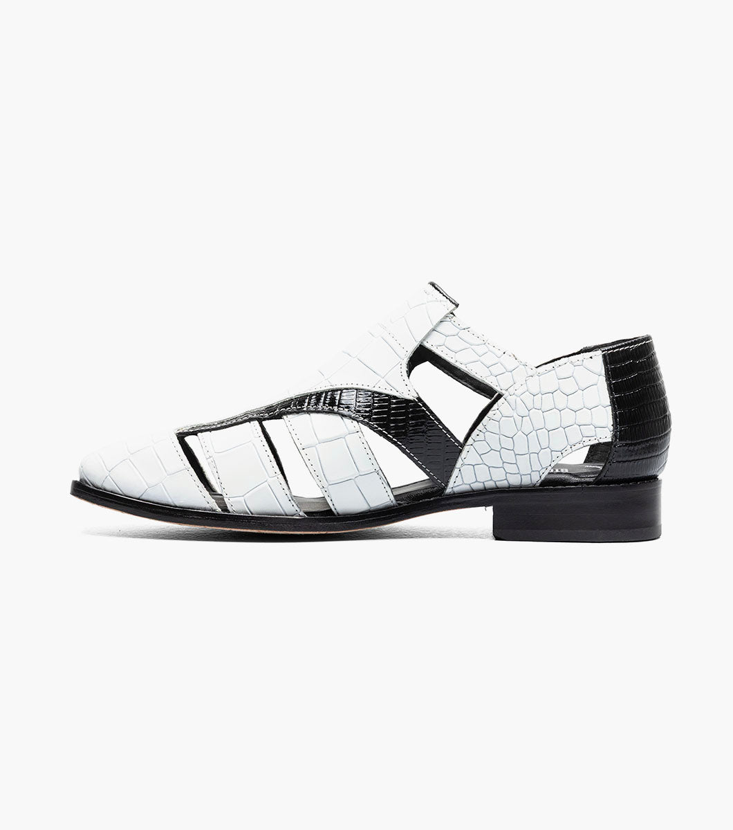 Stacy Adams CALANDRO City Sandal Black w/White by Stacy Adams Shoes