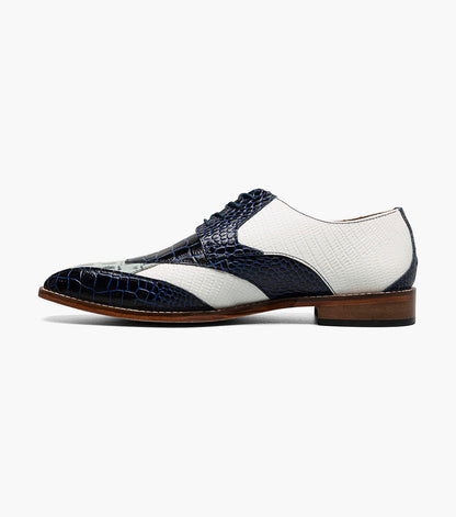Stacy Adams TRISTANO Modified Bike Toe Oxford Dark Blue Multi by Stacy Adams Shoes
