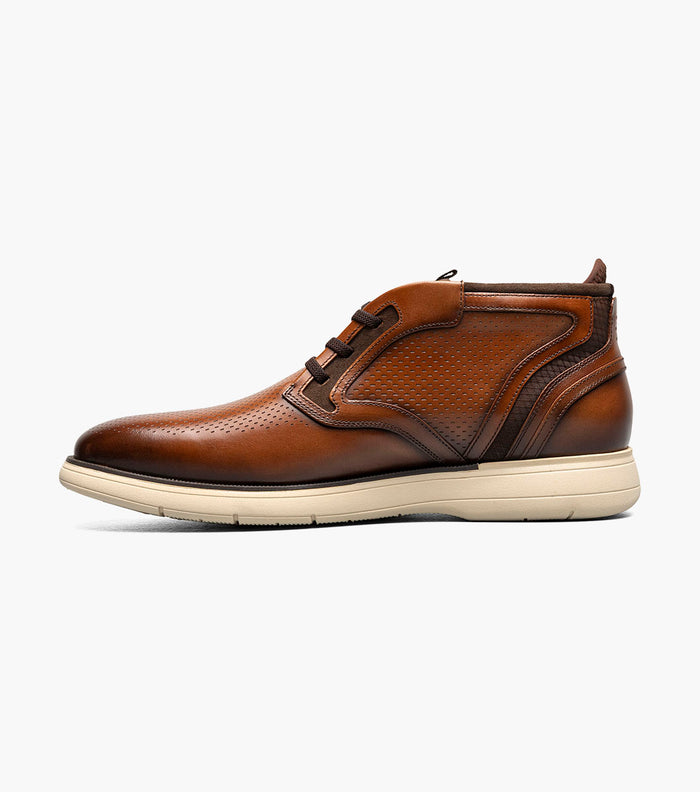 Stacy Adams EASTMONT Plain Toe Elastic Lace Chukka Boot Cognac by Stacy Adams Shoes