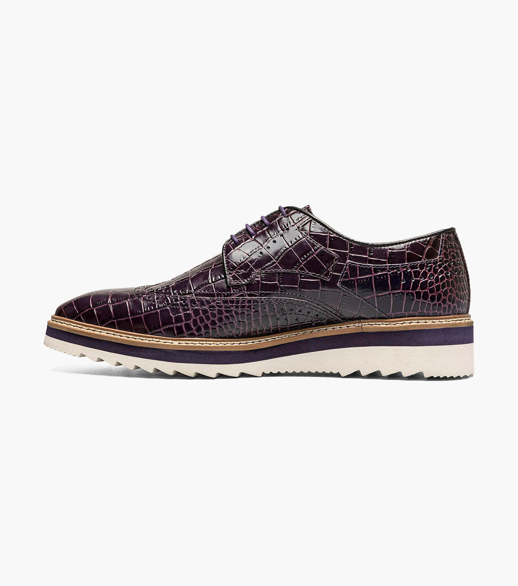 Stacy Adams ALARIO Wingtip Oxford Purple by Stacy Adams Shoes