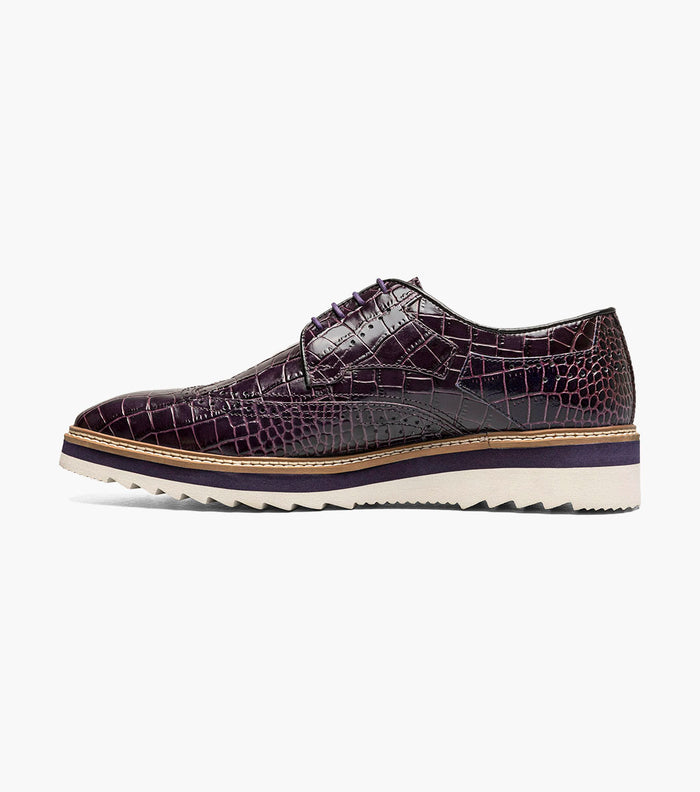 Stacy Adams ALARIO Wingtip Oxford Purple by Stacy Adams Shoes