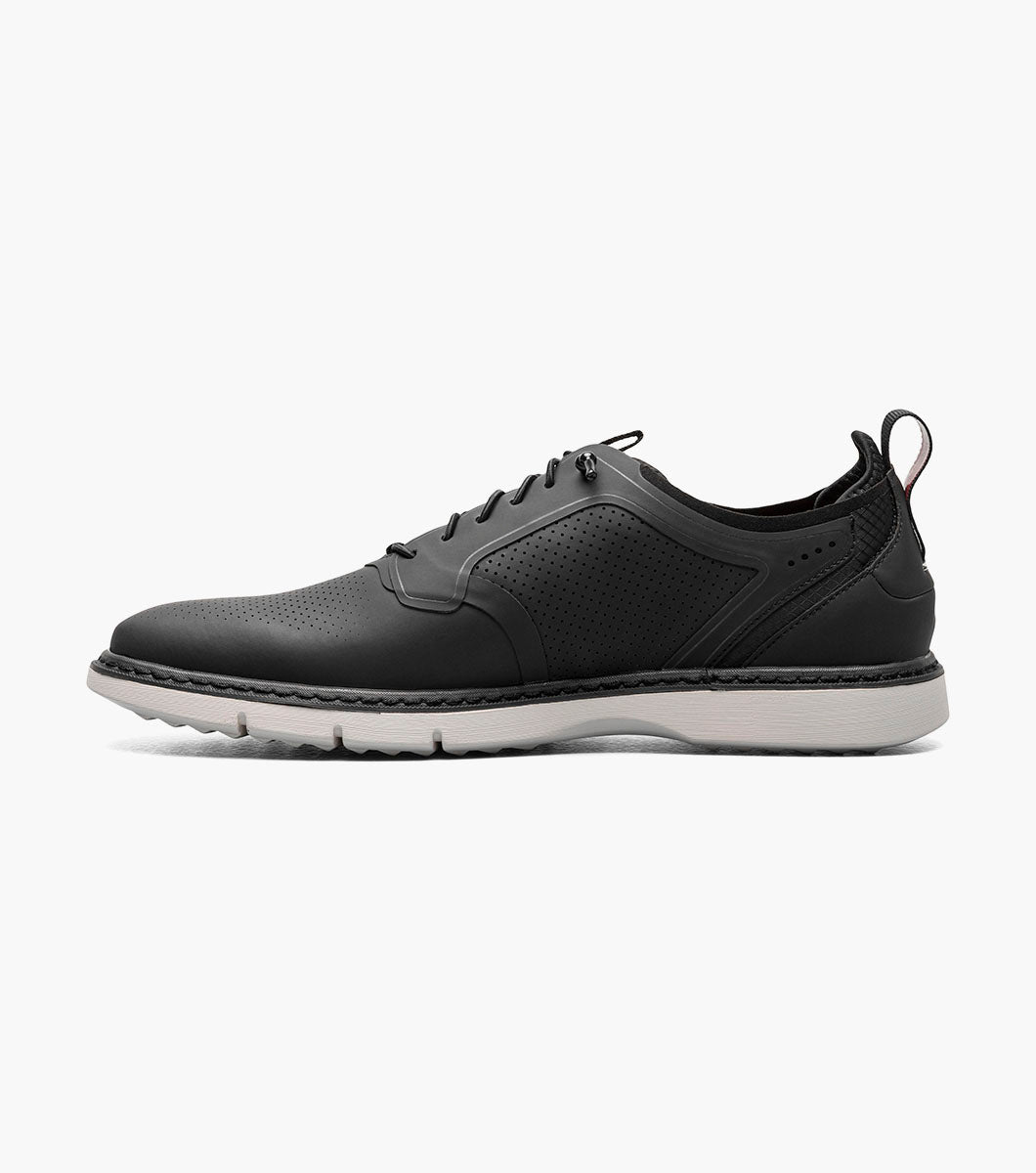 Stacy Adams SYNCHRO Plain Toe Elastic Lace Up Black by Stacy Adams Shoes