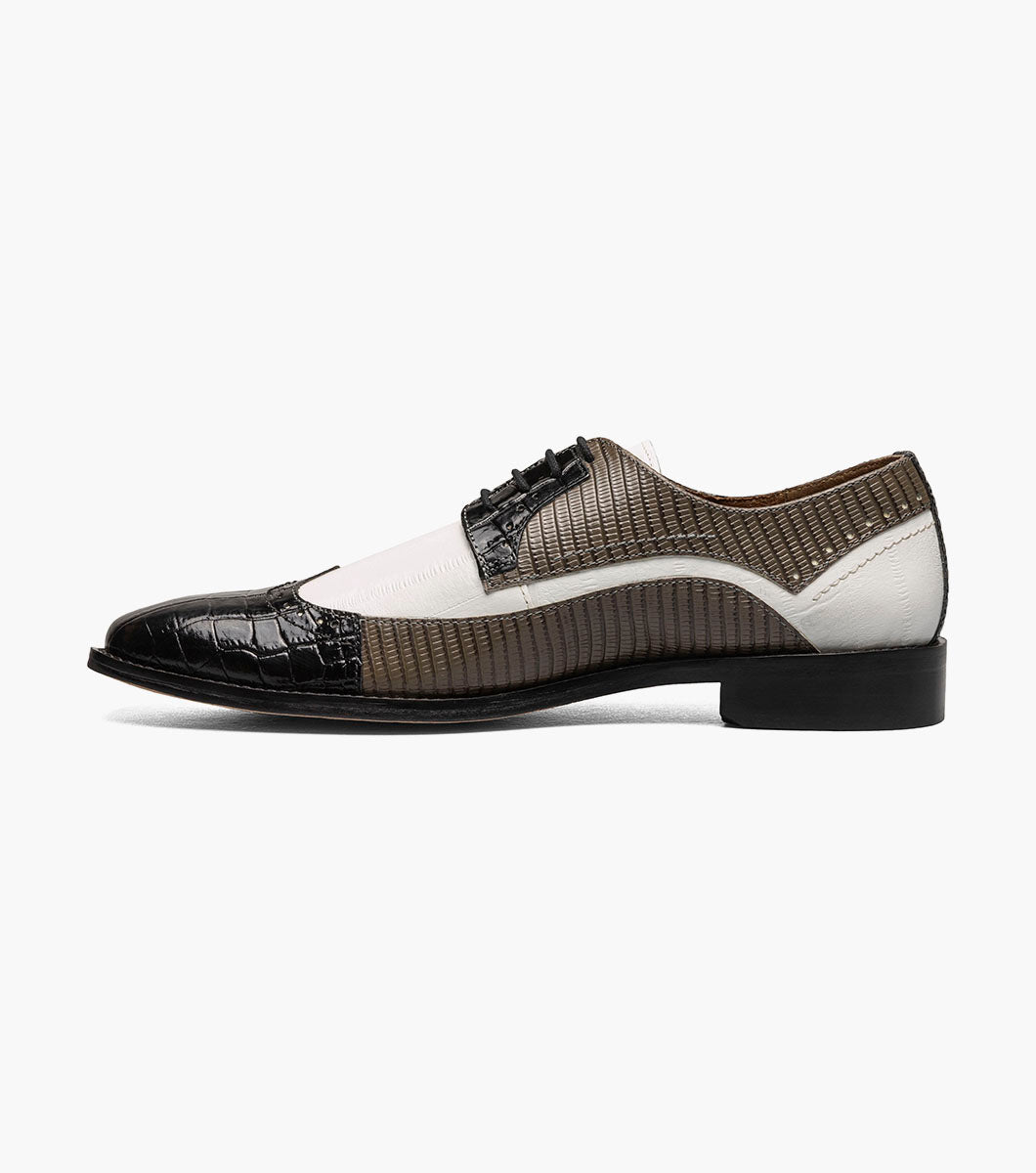 Stacy Adams GALLINARI Wingtip Lace Up Black/Grey by Stacy Adams Shoes