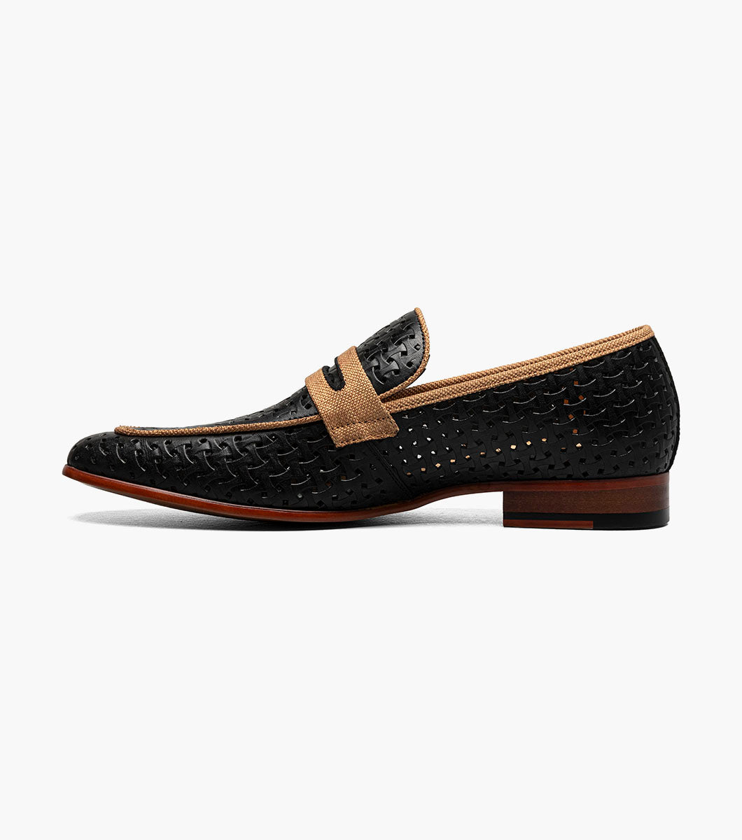 Stacy Adams WINSTEAD Moc Toe Saddle Slip On Black by Stacy Adams Shoes