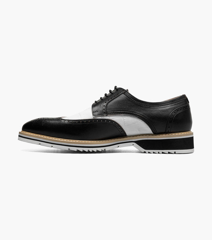 Stacy Adams BEAUMONT Wingtip Oxford Black w/White by Stacy Adams Shoes