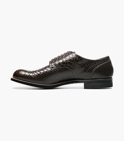 Stacy Adams MADISON Anaconda Plain Toe Oxford Brown by Stacy Adams Shoes