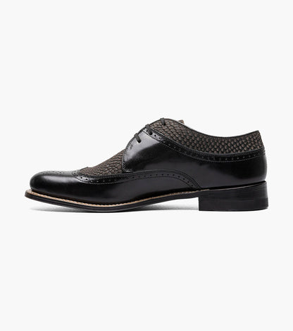 Stacy Adams DAYTON Python Print Wingtip Oxford Black/Gray by Stacy Adams Shoes