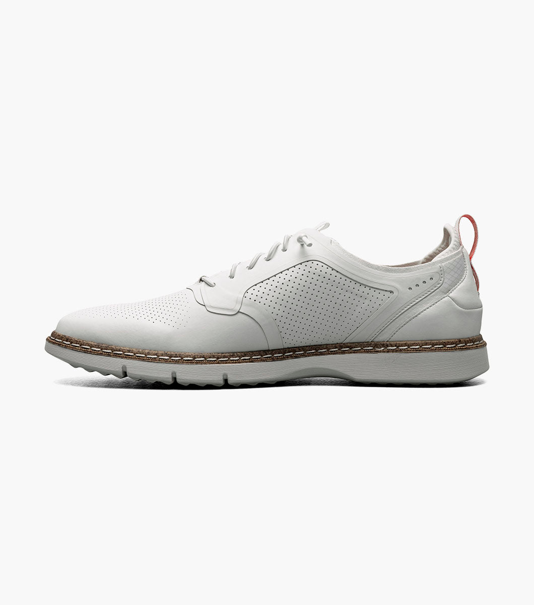 Stacy Adams SYNCHRO Plain Toe Elastic Lace Up White by Stacy Adams Shoes