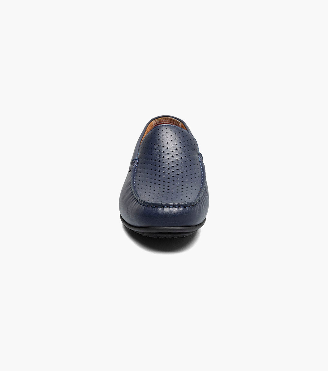 Stacy Adams CONROY Moc Toe Perf Slip On Navy by Stacy Adams Shoes