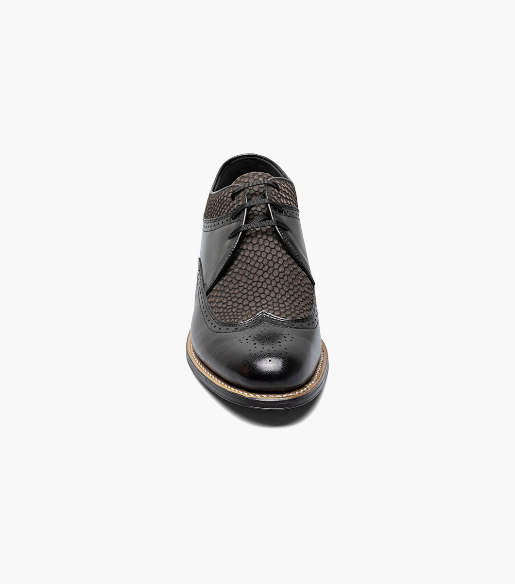 Stacy Adams DAYTON Python Print Wingtip Oxford Black/Gray by Stacy Adams Shoes