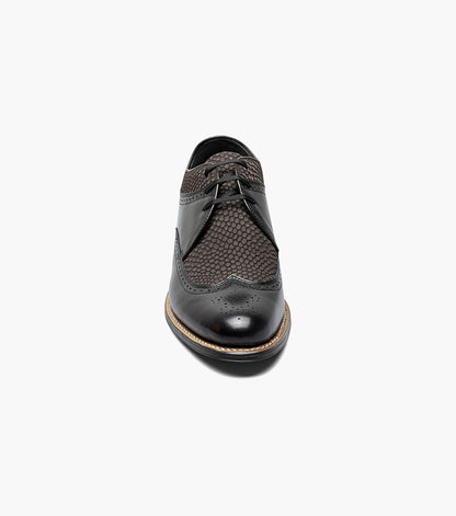 Stacy Adams DAYTON Python Print Wingtip Oxford Black/Gray by Stacy Adams Shoes