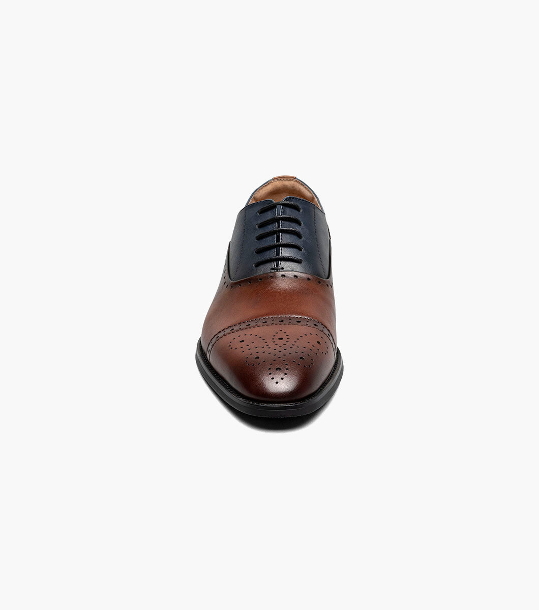 Stacy Adams REYNOLDS Cap Toe Oxford Brown and Navy by Stacy Adams Shoes