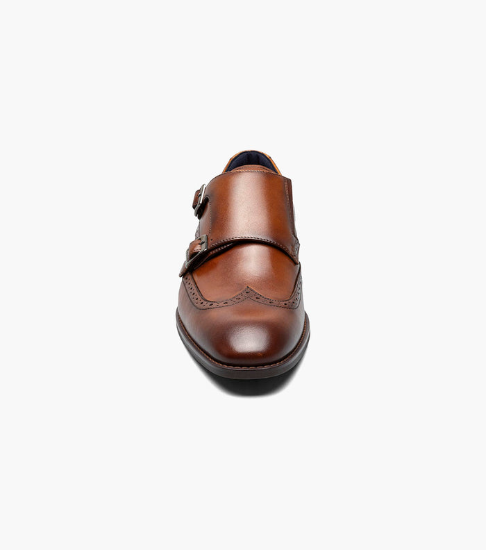 Stacy Adams KARSON Wingtip Double Monk Strap Cognac by Stacy Adams Shoes