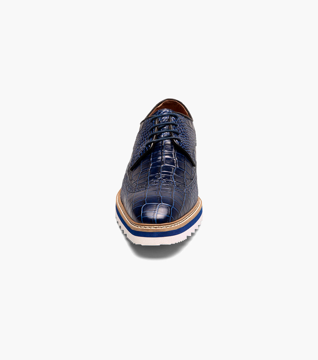 Stacy Adams ALARIO Wingtip Oxford Blue by Stacy Adams Shoes