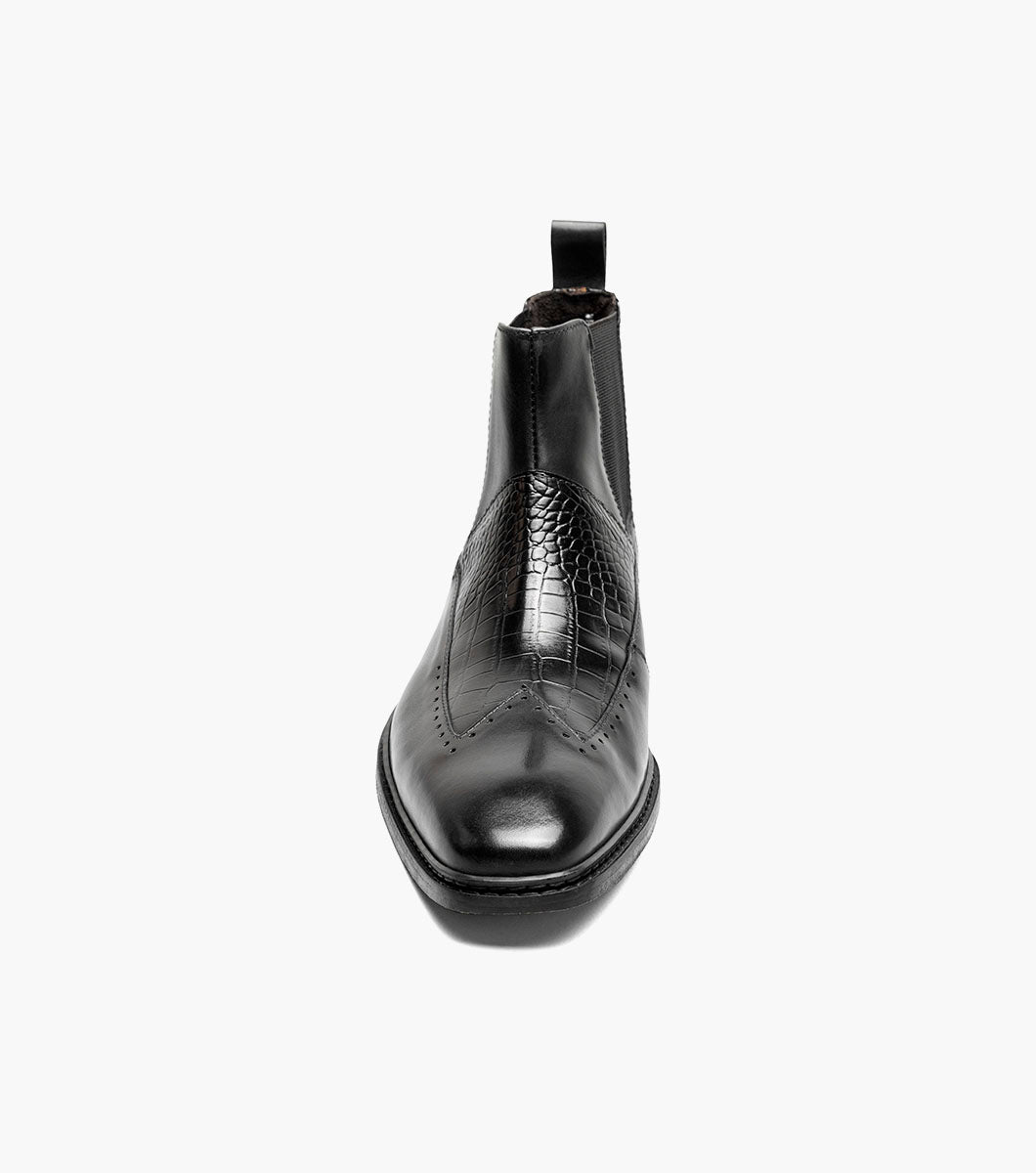 Stacy Adams GARZA Wingtip Chelsea Boot Black by Stacy Adams Shoes