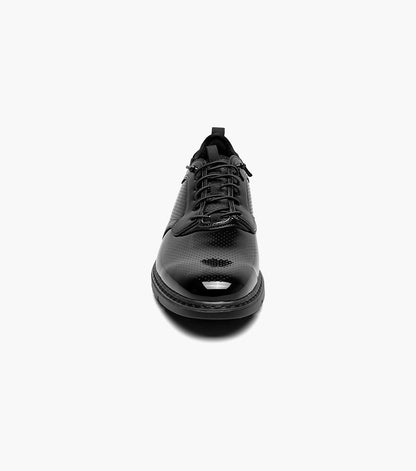 Stacy Adams SPYRE Plain Toe Elastic Lace Up Black Patent by Stacy Adams Shoes