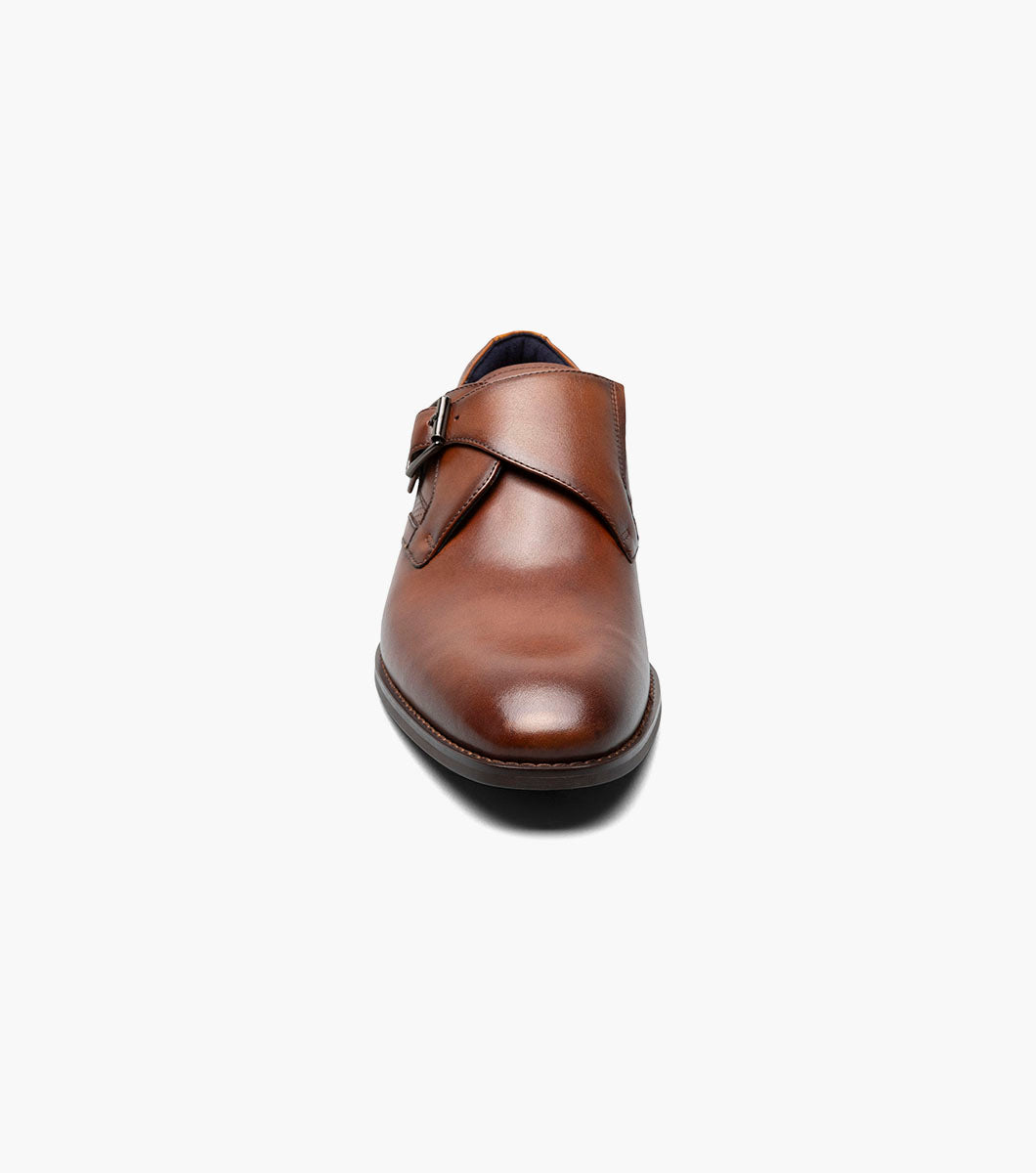 Stacy Adams KARCHER Plain Toe Monk Strap Cognac by Stacy Adams Shoes