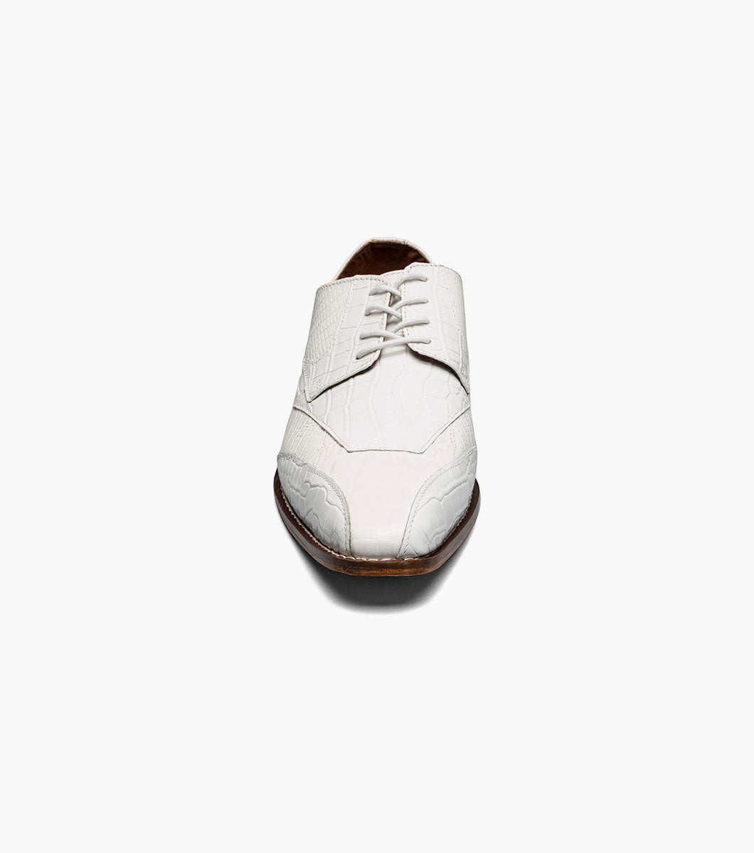 Stacy Adams TRISTANO Modified Bike Toe Oxford White by Stacy Adams Shoes