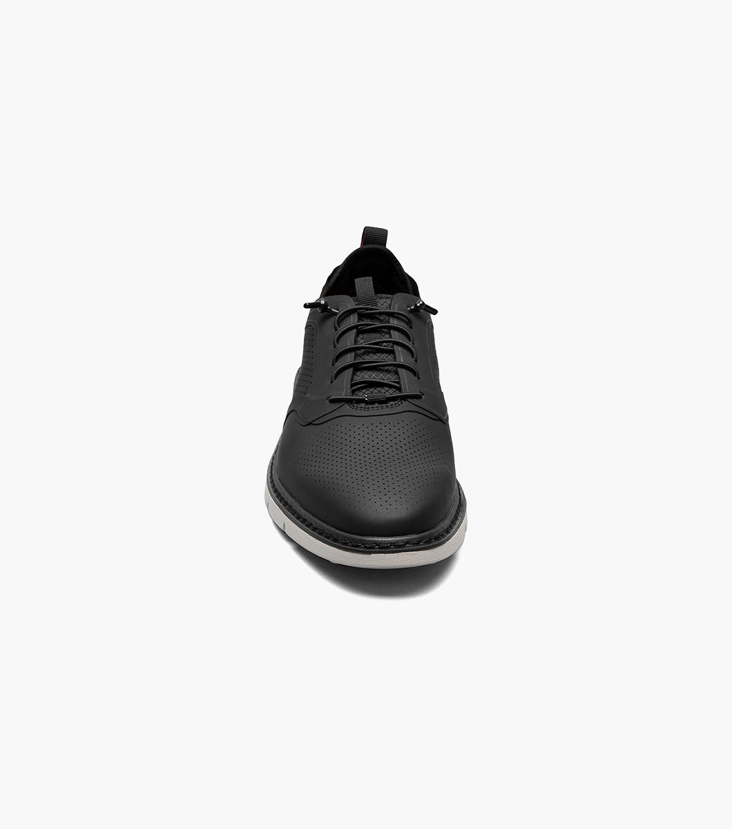 Stacy Adams SYNCHRO Plain Toe Elastic Lace Up Black by Stacy Adams Shoes