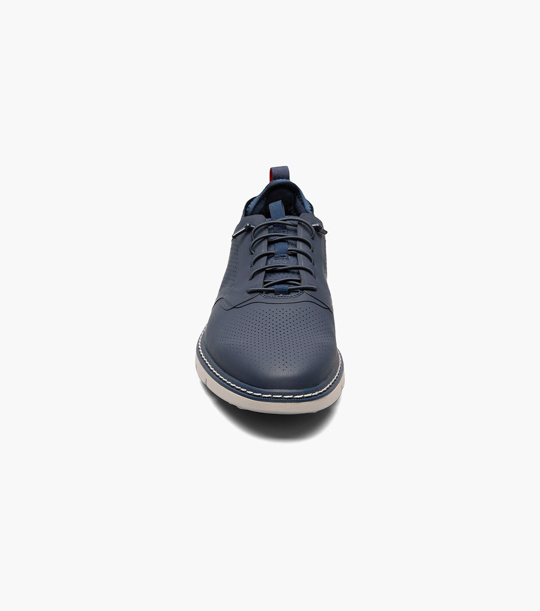 Stacy Adams SYNCHRO Plain Toe Elastic Lace Up Navy by Stacy Adams Shoes