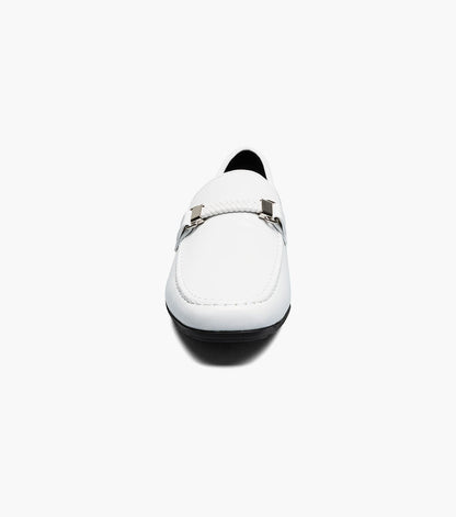 Stacy Adams SHERIDAN Moc Toe Bit Slip On White Patent by Stacy Adams Shoes