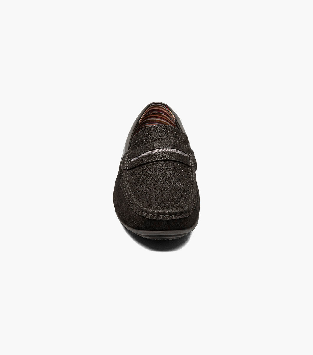 Stacy Adams CORBY Moc Toe Saddle Slip On Black by Stacy Adams Shoes