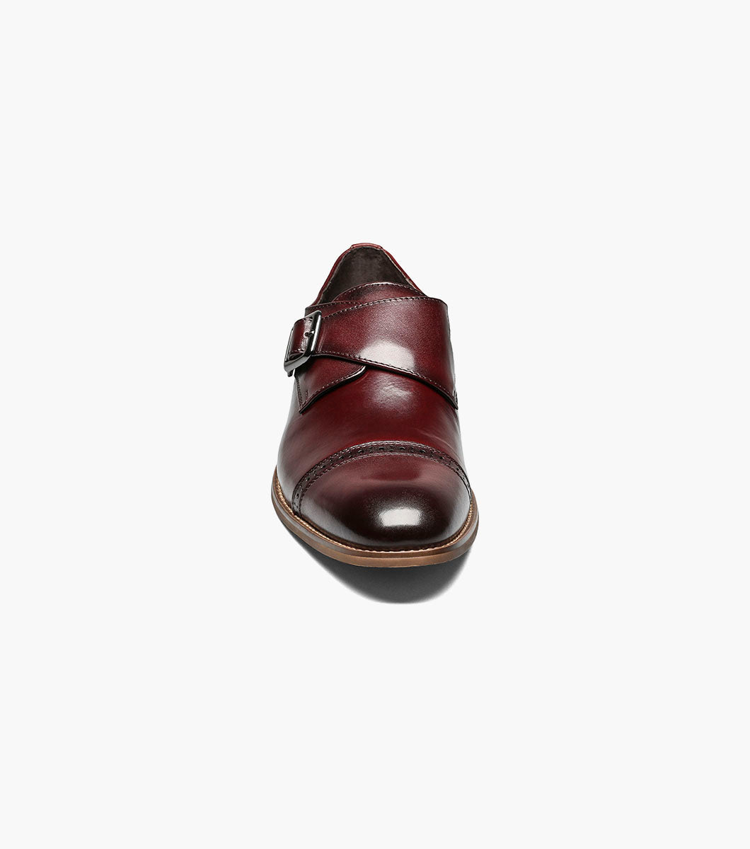 Stacy Adams DESMOND Cap Toe Monk Strap Burgundy by Stacy Adams Shoes