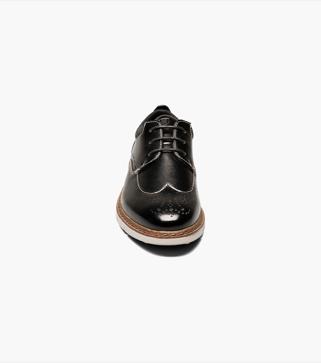 Stacy Adams KIDS SYNERGY Wingtip Lace Up Black by Stacy Adams Shoes