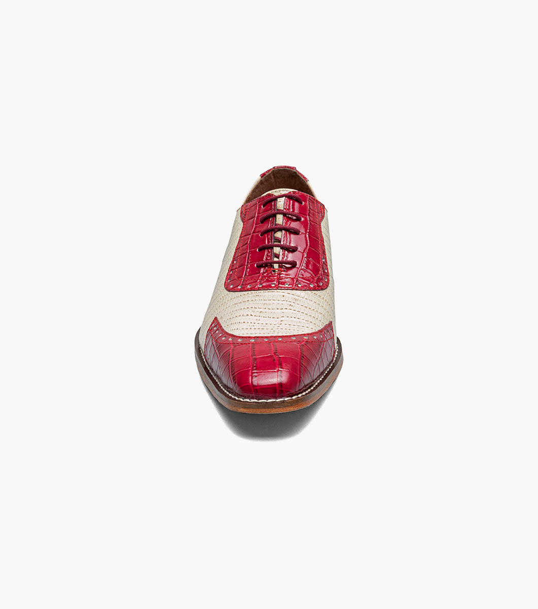 Stacy Adams TARANGO Modified Cap Toe Oxford Raspberry/Ivory by Stacy Adams Shoes