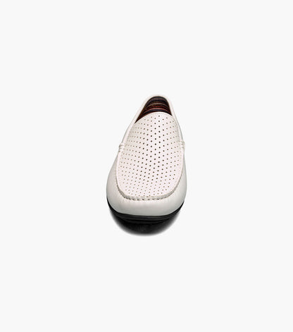 Stacy Adams CONROY Moc Toe Perf Slip On White by Stacy Adams Shoes