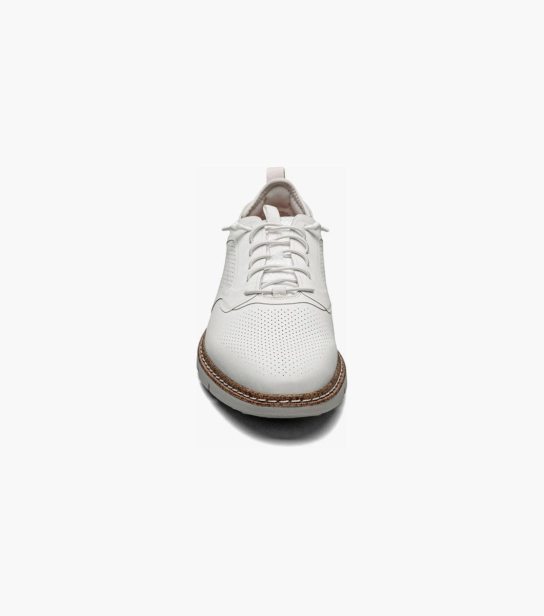 Stacy Adams SYNCHRO Plain Toe Elastic Lace Up White by Stacy Adams Shoes
