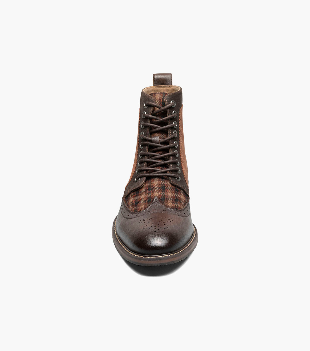 Stacy Adams FINNEGAN Wingtip Lace Up Boot Brown Multi by Stacy Adams Shoes