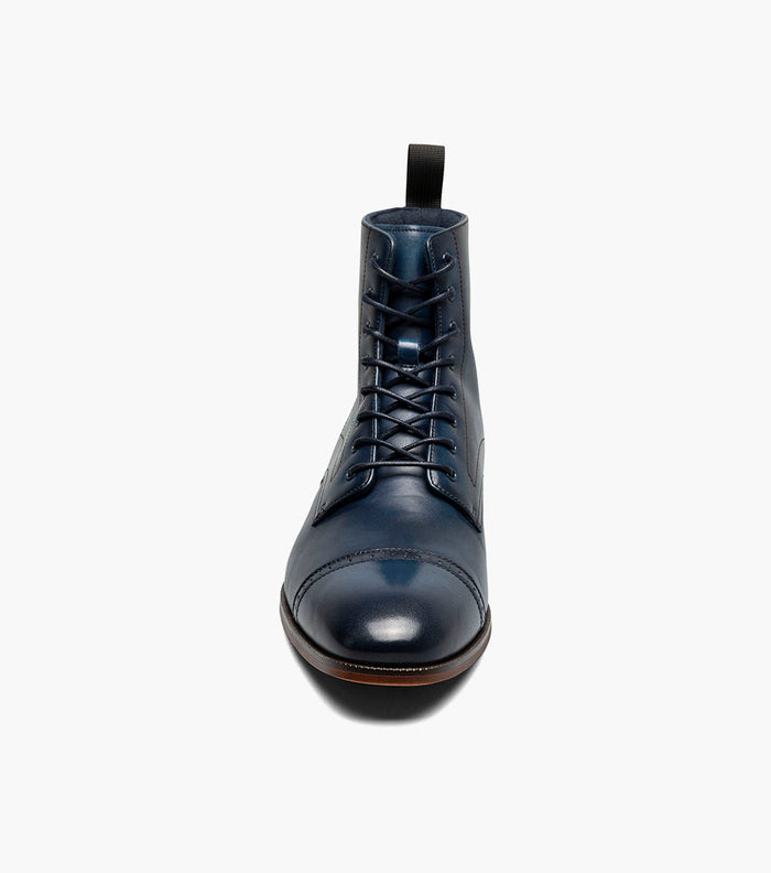 Stacy Adams HENRY Cap Toe Lace Up Boot Navy by Stacy Adams Shoes