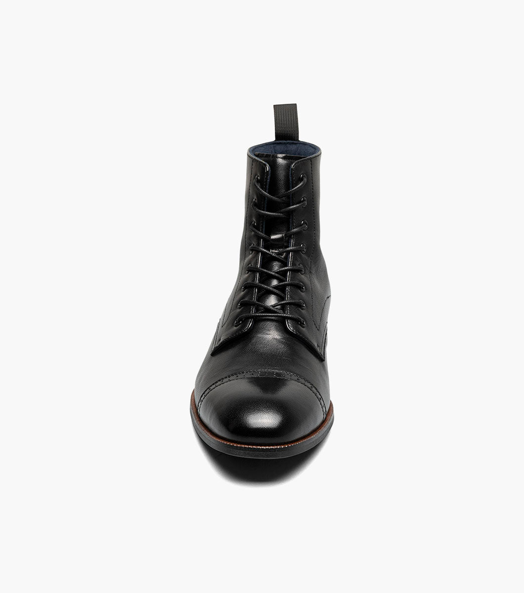 Stacy Adams HENRY Cap Toe Lace Up Boot Black by Stacy Adams Shoes