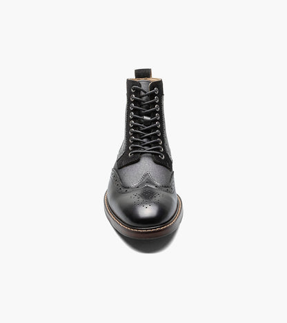 Stacy Adams FINNEGAN Wingtip Lace Up Boot Black Multi by Stacy Adams Shoes