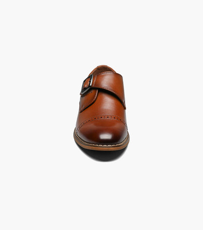Stacy Adams KIDS DESMOND Cap Toe Monk Strap Cognac by Stacy Adams Shoes